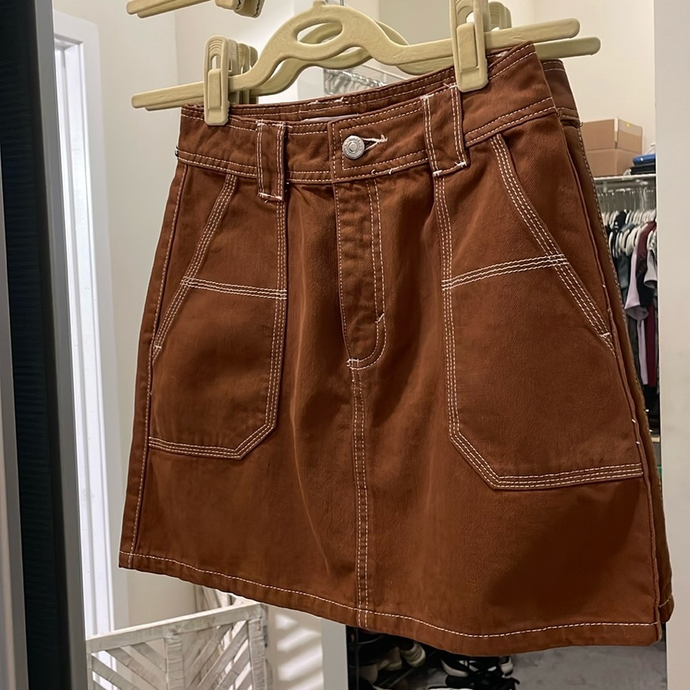 NEW brown mini skirt, Topshop Size 4